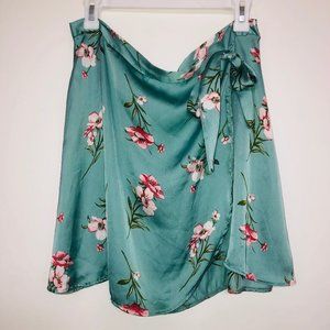 Turquoise Floral Skirt